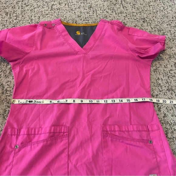 Carhartt Pink Short Sleeve Scrub Top with Front Pockets Size Small - Picture 7 of 8